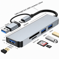 8'i 1 arada Çift Arabirimli USB C Hub Çoklu Port Adaptörü, 3.5mm Ses Girişi, TF Kart Okuyucu, USB 3.0, PD Bağlantı Noktası, PC Dizüstü Bilgisayarlar için