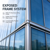 Panneaux de façade en verre double vitrage en alliage d'aluminium à rupture de pont thermique personnalisés, insonorisés et imperméables