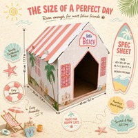 Casa Rascador para Gatos Moderna y Ecológica al por Mayor, Casa para Gatos de Cartón Corrugado con Impresión Personalizada, Fácil de Montar, para Interiores