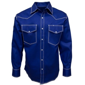 NFPA2112 HRC2 Personalizado Proteção Industrial Vestuário Resistente a Chamas FR Rated <span class=keywords><strong>Fireproof</strong></span> Men's Soldagem Trabalho Camisas 8Cal - Product Image 2