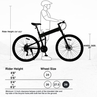 Vélo pliant MEGHNA 29 pouces, cadre en alliage, 21 vitesses, avec frein à disque pour adultes, durable et facile à plier
