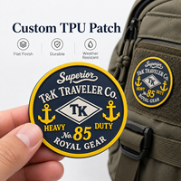 Patch rond personnalisé en TPU, résistant aux intempéries, badge vintage, emblème robuste pour bagages de voyage, sac de sport, patch rond personnalisé en TPU