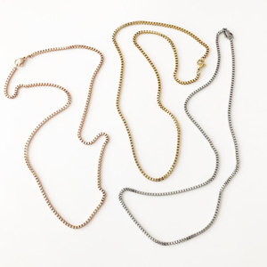 Collier en acier inoxydable plaqué <span class=keywords><strong>or</strong></span> 14k, 2 pièces, 1mm, bijoux chaîne - Product Image 4