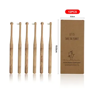 Biodegradable Custom Logo Portable Orthodontic Bamboo Brush Toothbrush For Kids