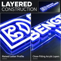 Enseigne néon LED personnalisée certifiée UL, logo d'entreprise en acrylique, enseigne lumineuse pour boutique, panneau imperméable, grande taille, personnalisable