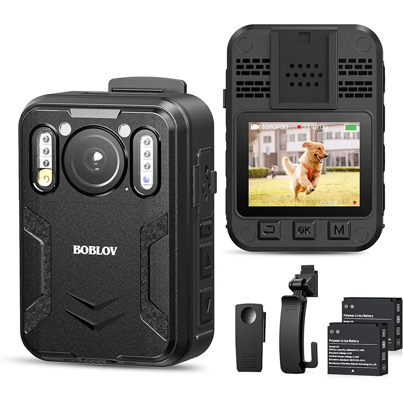 BOBLOV Max 256GB GPS 3000mAh Batteries Night Vision 4K Camcorders Video Wearable Security Body Worn Camera for Law enforcement
