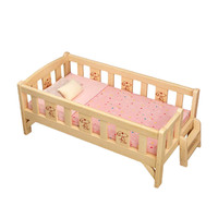 Meubles pour enfants tendance en bois massif avec barrière de sécurité, lit bébé extensible et mobile pour garçons et filles