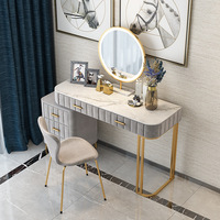 Table de maquillage moderne nordique en marbre, application pour la chambre à coucher, coiffeuse avec miroir