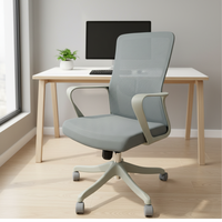 Chaise de bureau ergonomique pivotante à hauteur réglable, avec support lombaire et maille respirante, vente en gros directe d'usine
