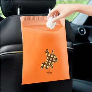 Car Garbage Bag Orange Rectangular One Time Use Sticky Adhesive For Vehicle Interior Cleaning - Product Image 4