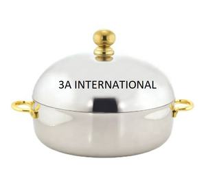 Récipient de stockage alimentaire pour fondue, plat de service pour fondue, en or et argent plaqué, design en relief artisanal - Product Image 3