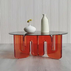 Acrylic Coffee <strong>Table</strong> with <strong>Sexual</strong> Design for the Living Room, Modern, Simple and Exquisite Beauty, Can Be Customized - Product Image 4