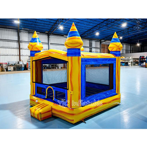 Château gonflable commercial bleu pour enfants, location de matériel de fête, centre d'équipements de jeux - Product Image 3