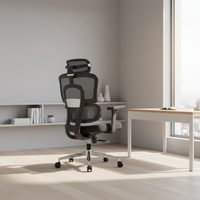 Chaise de bureau ergonomique pivotante réglable en maille, dossier haut, pour usage scolaire, en acier inoxydable, pour la maison, le bureau et l'hôpital, directement de l'usine chinoise