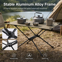 Table de camping pliable en alliage d'aluminium, table de pêche, de pique-nique, de barbecue, de plage, ultralégère, portable, pliable, 60x39x39cm, pour l'extérieur