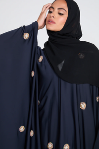 Abaya Kimono Musulmane Style Dubaï Ouverte sur le Devant, Robe Caftan Décontractée Tendance pour Femmes, Manches Amples, Farasha - Product Image 3