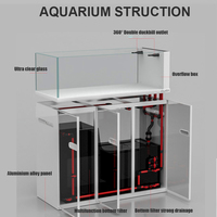 Pompe d'aquarium pour poissons d'eau salée en verre rectangulaire sur mesure de grande taille 450L, moderne, écologique, filtre à eau pour salon