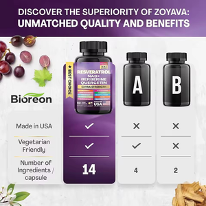 Resveratrolo con NAD+ Berberina Quercetina Estratto di Melograno Integratore Antiossidante a Base di Erbe Prodotto negli USA - Product Image 6