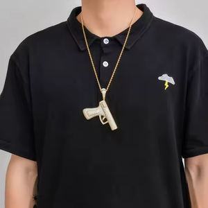 Colgante de Plata 925 con Moissanita, Joyería de Moda Hip Hop, Collar con Incrustaciones, Amuleto de Diseñador, Accesorio Urbano Streetwear - Product Image 2