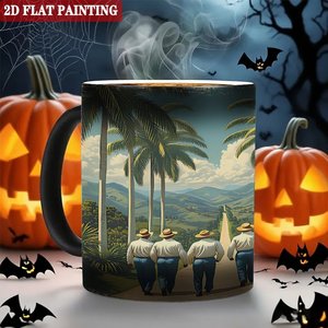 Mug magique en céramique noir givré de 11 oz, changeant de couleur, pour la relaxation et les moments de loisirs - Product Image 6