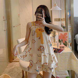 Pijama de manga corta con patrón diverso de verano para mujer 2 conjuntos - Product Image 6