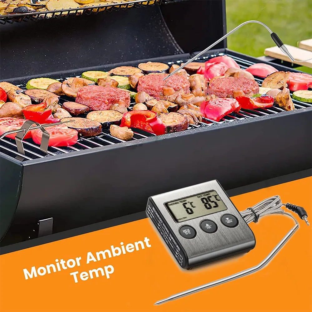 Termometer memasak BBQ elektronik, alat panggangan dapur profesional Digital pembacaan instan daging multifungsi pintar komersial dapur