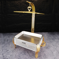 Offre Spéciale chauffe-plat de luxe rectanger chauffe-plat buffet en acier inoxydable chauffe-plats de service commercial pour hôtels avec suspension