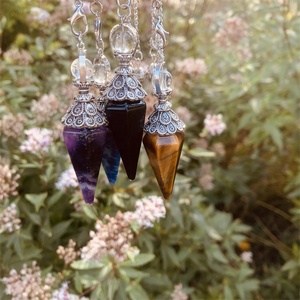Phù thủy nhà cung cấp bán buôn tự nhiên nhiều màu thạch anh tím thạch anh con lắc Mặt dây chuyền sáu kim tự tháp tinh thể hangingornament đồ trang sức - Product Image 6