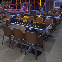 Mobilier commercial table basse avec chaise pour bar live house table à manger en métal avec chaise personnalisé club led table lumineuse
