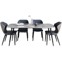 Table à manger contemporaine de luxe minimaliste et élégante, mobilier moderne pour salon, avec pieds en métal, pour hôtel, école, villa