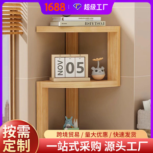 Wooden Corner <b>Shelf</b> 3 Tier Standing Type For <b>Bedroom</b> Study Storage Organizer Durable Polygon Shape - Product Image 5