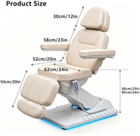 Table de massage électrique réglable de luxe pour salon de beauté et spa, lit de beauté commercial pour soins du visage