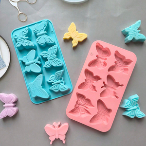 Moule à pâtisserie en silicone de qualité alimentaire, 6 cavités en forme de papillon, pour la décoration de desserts et de biscuits - Product Image 6
