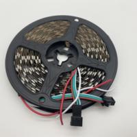 Bande LED WS2812B adressable individuellement, 5V, PCB noir, 30 60 144 LED/m, RGB programmable, couleur de rêve, étanche