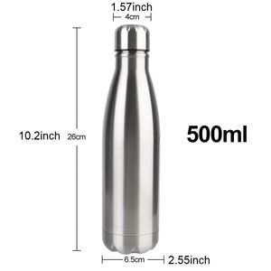 Bouteille d'eau en acier inoxydable avec impression de logo, cadeau promotionnel personnalisé, bouteille d'eau de sport 500 ml - Product Image 5