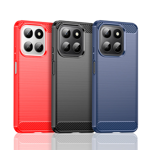 Cover Posteriore in Fibra di Carbonio Resistente agli Urti in TPU Morbido per <span class=keywords><strong>Huawei</strong></span> Honor X7D 4G/5G/Honor 400 <span class=keywords><strong>Smart</strong></span> 5G - Product Image 1