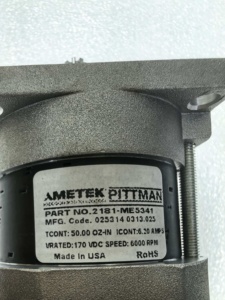 มอเตอร์ DC ความแม่นยำสูง Ametek รุ่น 2181-ME5341 170VDC แรงบิด <span class=keywords><strong>50.00</strong></span> ออนซ์-นิ้ว แบบยึดหน้าแปลน 200W สำหรับหุ่นยนต์และการวินิจฉัยทางการแพทย์ - Product Image 1