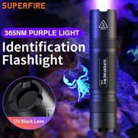 Lampe torche UV portable 365 nm, mini lampe de poche LED en alliage d'aluminium, détecteur industriel noir d'urine d'animaux et de scorpions, pour amateurs, USB, CRI élevé