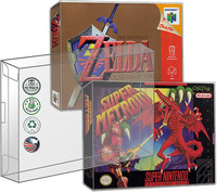 Lot de 10 étuis de protection pour jeux vidéo, boîte transparente en PET recyclé pour SNES N64, protection UV premium de 4 pouces