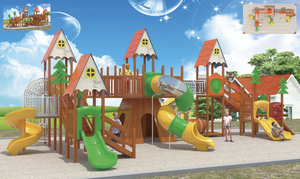 Équipement d'amusement pour enfants en bois, plastique et <span class=keywords><strong>acier</strong></span>, toboggans, filets d'escalade, pour la maternelle, le jardin, le parc à thème, marque JQL - Product Image 6