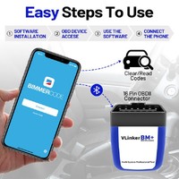 KINGOBD VGate VLinker BM+ OBD2 V2.2 BT 4.0 para Lector de Códigos 12V/24V con Datos en Tiempo Real
