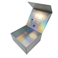 Boîte cadeau magnétique personnalisée avec logo, en carton rigide, emballage de luxe plié, boîte cadeau noire pliable, magnétique
