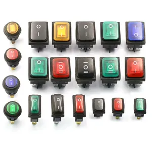 Round Rocker Switch 12V Waterproof Toggle Switch SPST 3 Pin ON/Off Blue LED Lighted with Pre-soldered Wires for Car Auto Boat