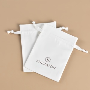 Sac de rangement pour bijoux en coton écologique recyclable personnalisé avec cordon de serrage et poche pour montre, petit sac en tissu, possibilité d'imprimer un logo - Product Image 6