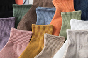 Men's Ankle <b>Socks</b> Solid Color Knitted Cotton Breathable Daily Wear Spring Summer Thin Fit White Gray Black Green Blue <b>Orange</b> - Product Image 5