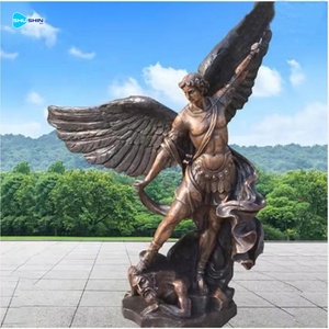 Life Size Handmade Saint <strong>Michael</strong> Statue Brass Figure Custom Outdoor Decorative Sculpture - Product Image 6