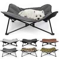 Chaise longue portable en acier pliable, sac de rangement inclus, lit de voyage surélevé pour animaux de compagnie