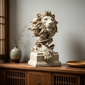 Sculpture de <span class=keywords><strong>lion</strong></span> BZY avec tailles personnalisables, disponible en versions grandes ou petites pour l'extérieur, parfaite pour la décoration intérieure, figurines en résine - Product Image 4