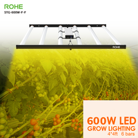 Rohe pas cher dimmabl 4*4 6 bars samsung lm281b led intérieur 650w 600w spectre complet uv ir élèvent la lumière