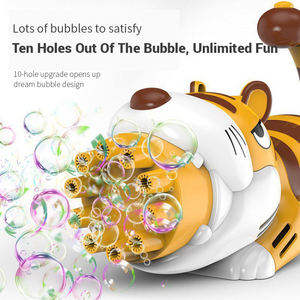 Jouets souffleurs de bulles électriques animaux de dessin animé 10 trous Dauphin Dinosaure Licorne Tigre pour l'été, la plage, le parc, cadeau pour enfants - Product Image 4